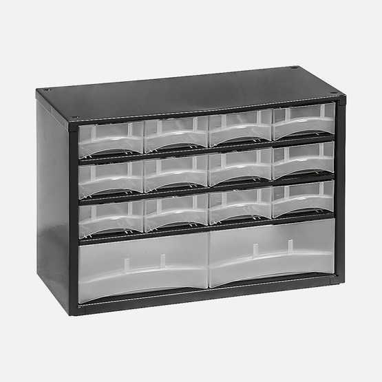 Lockweiler Sortus Cd S14 Şeffaf Çekmeceli Mtal Dolap Siyah