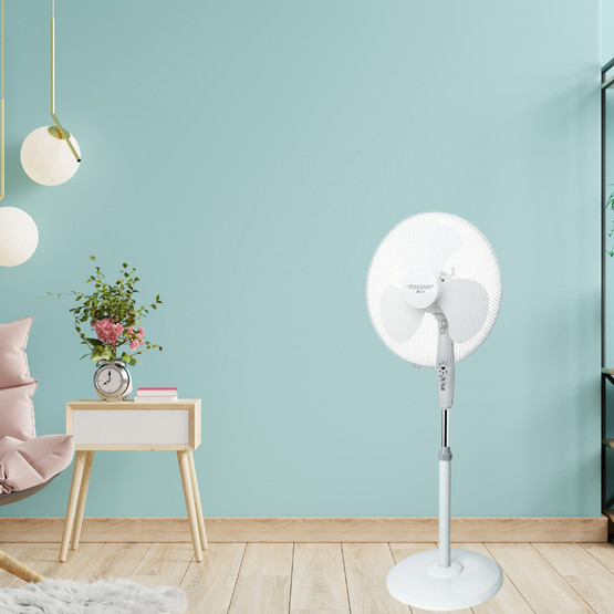 Voltomat Ayaklı Vantilatör 50W Beyaz Uzaktan Kumandalı