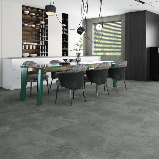 Beton Görünümlü Vinil Karo Zemin Kaplaması Gri 812x406x4 mm