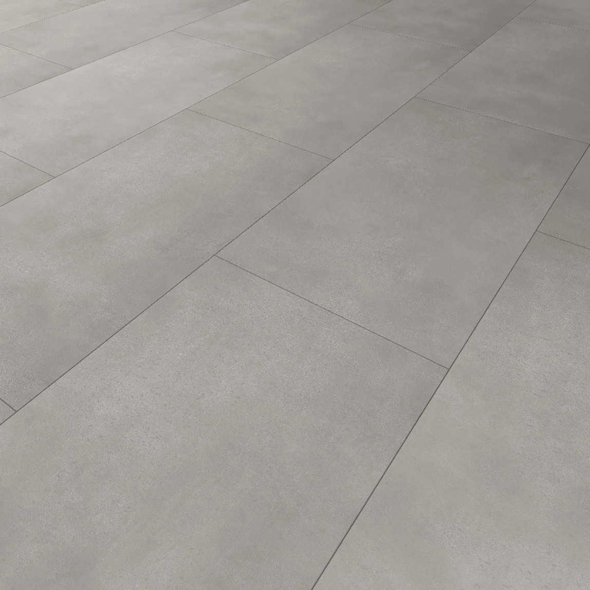    Beton Görünümlü Vinil Karo Zemin Kaplaması Açık Gri 812x406x4 mm 
