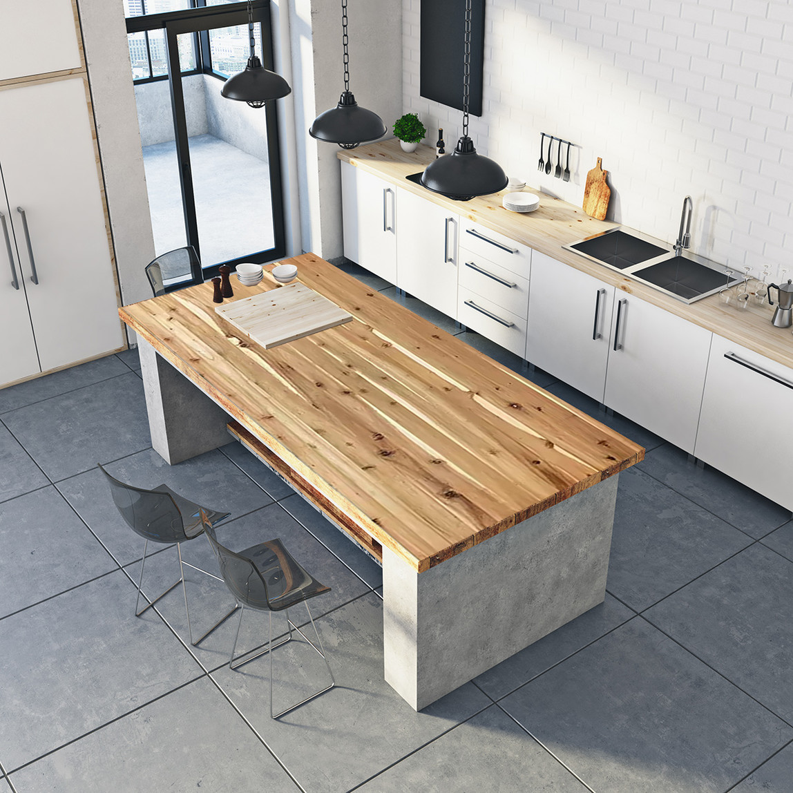    Exclusivholz Lamine Çalışma Tezgahı Akasya 