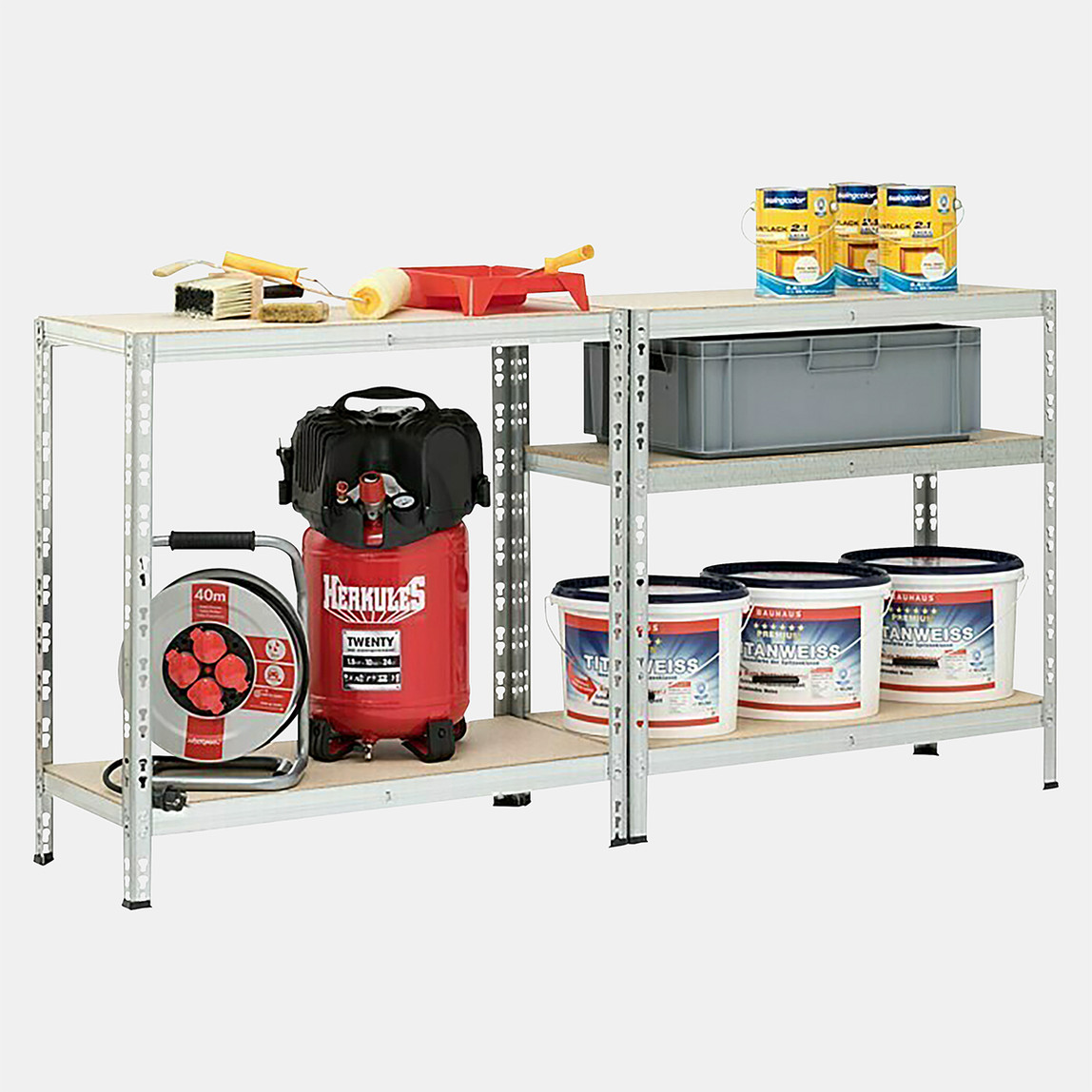    Regalux 5 Katlı Metal Raf Gri 90x40x180 cm 