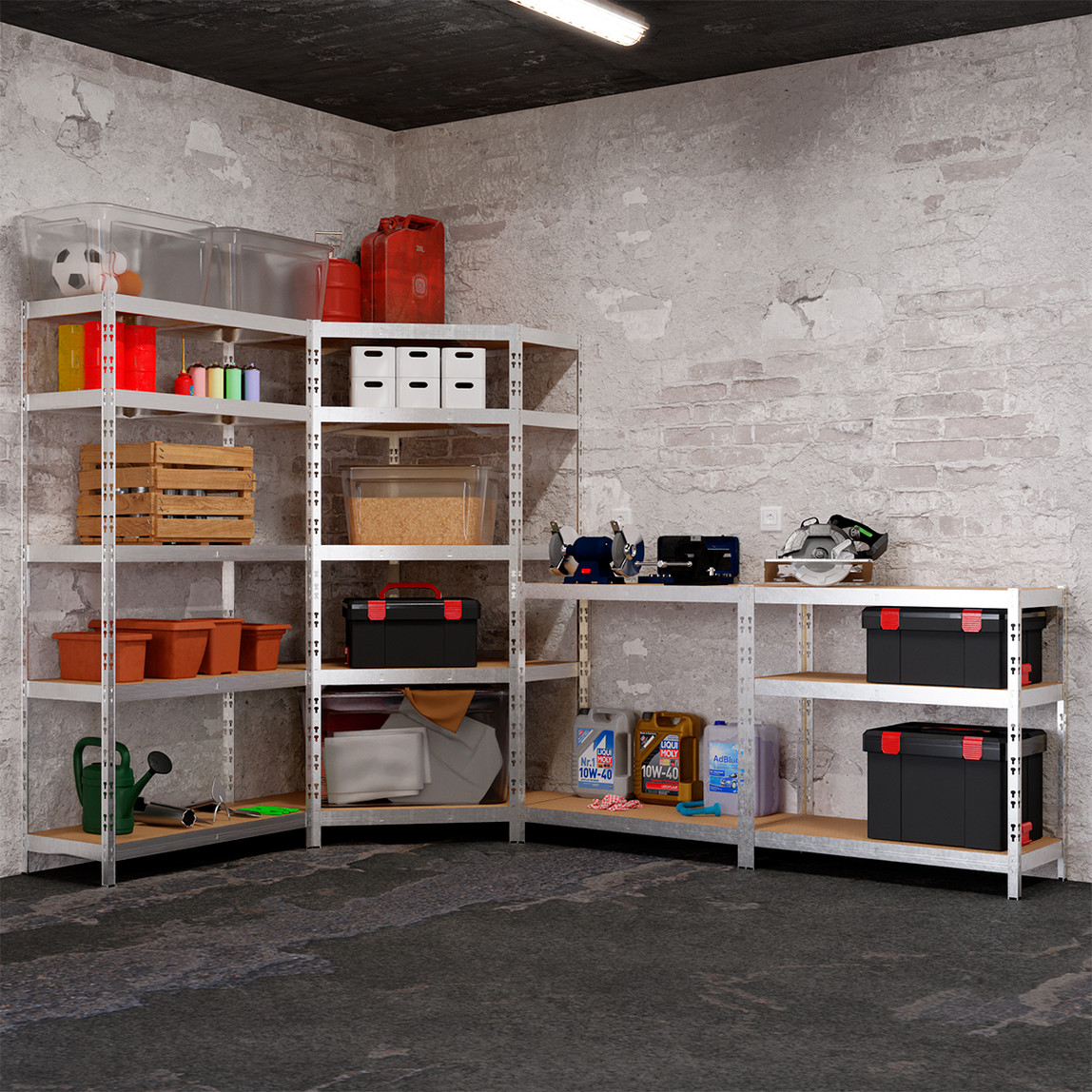    Regalux 5 Katlı Metal Raf Gri 90x40x180 cm 