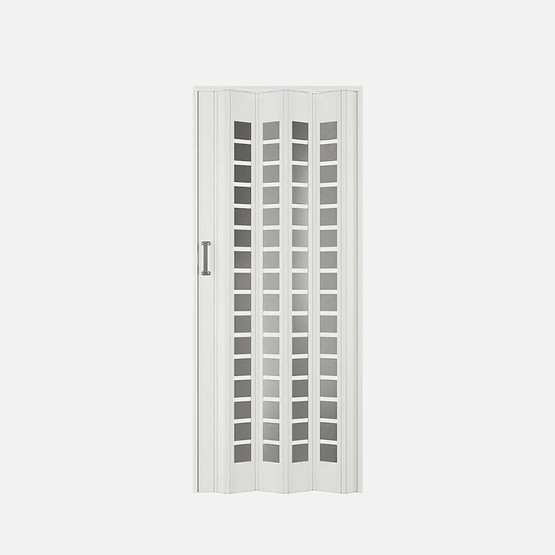 Katlanır PVC Camlı Akordiyon Kapı Beyaz