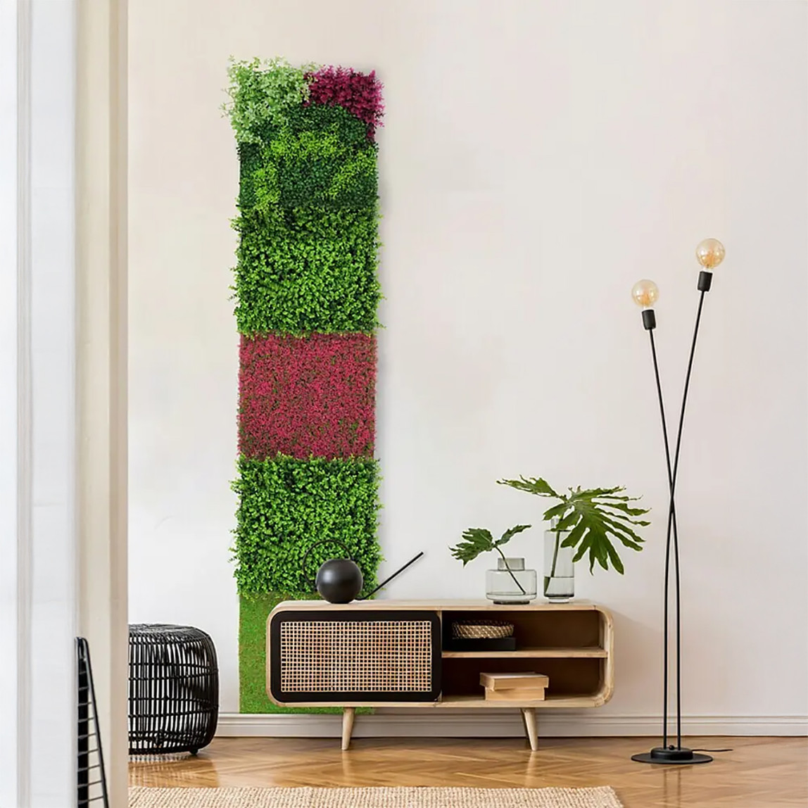    Yapay Bitki Kaplamalı Duvar Paneli Yeşil Çim 