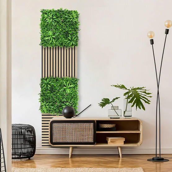Yapay Bitki Kaplamalı Duvar Paneli Yeşil Bitkiler