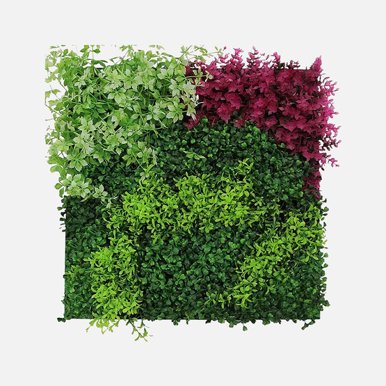 Yapay Bitki Kaplamalı Duvar Paneli Pembe Çiçek