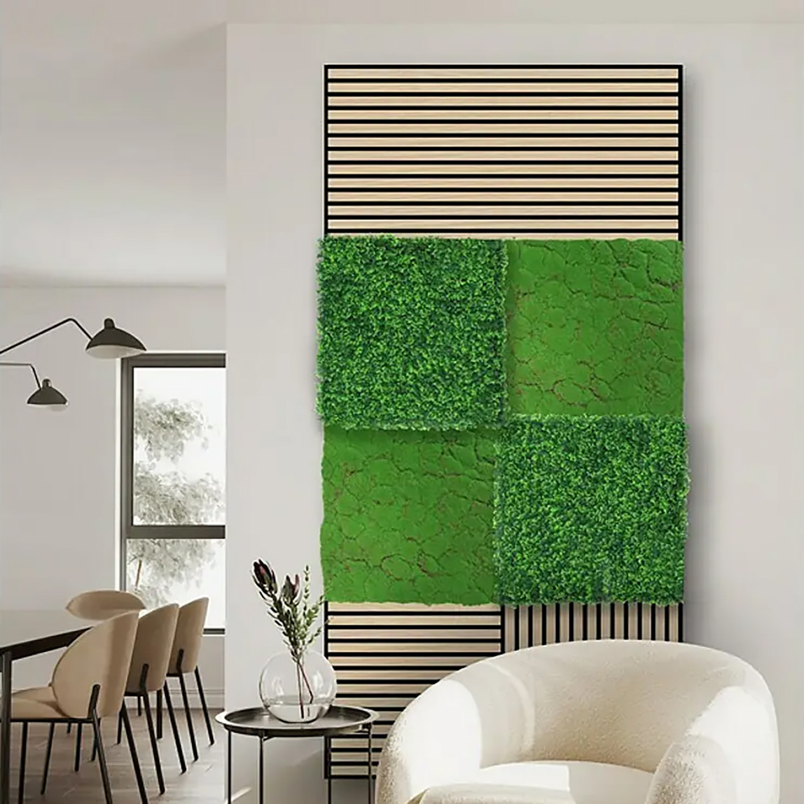    Yapay Bitki Kaplamalı Duvar Paneli Yeşil 