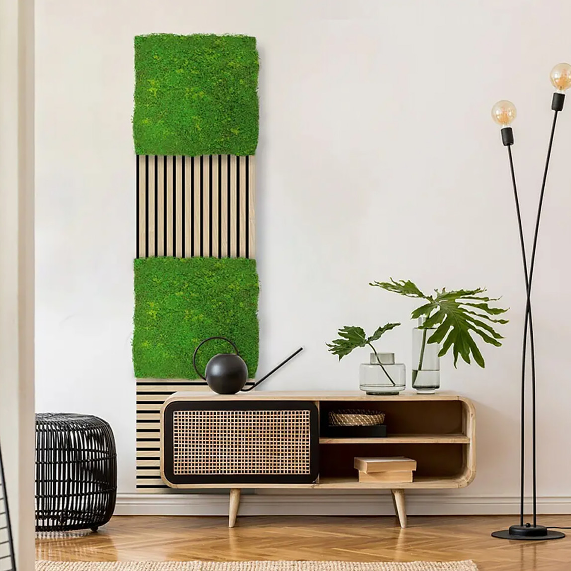    Yapay Bitki Kaplamalı Duvar Paneli Açık Yeşil 