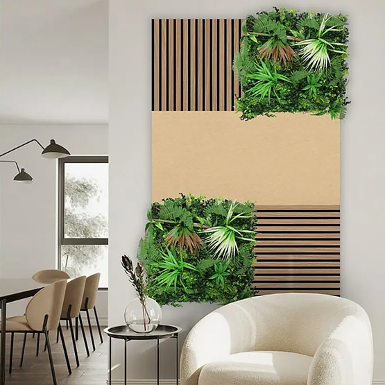 Yapay Bitki Kaplamalı Duvar Paneli Karışık Bitkiler