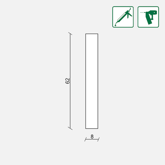 Ham MDF Duvar Kaplama Çıtası 8x62x1180 mm 6 Parça 
