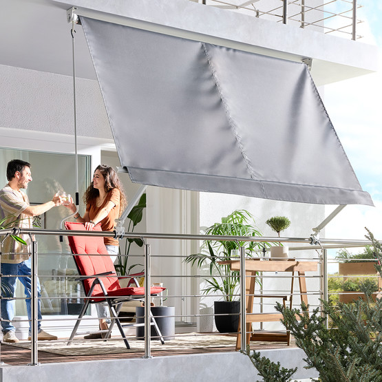 Sunfun Balkon Tentesi Açık Gri 245x245 cm