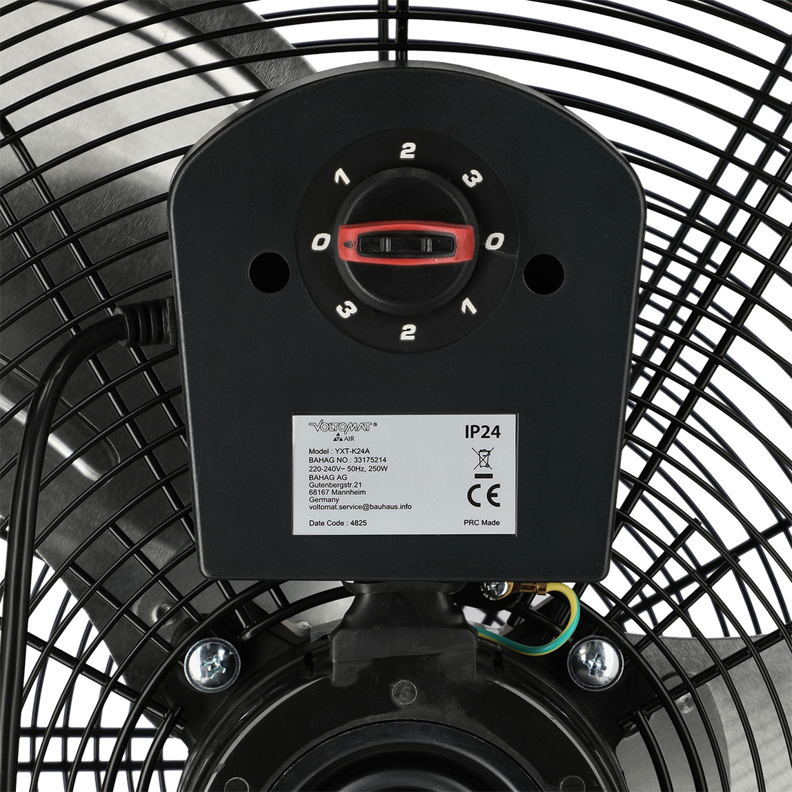    Voltomat Sanayi Tipi Yer Vantilatörü 250W Siyah 