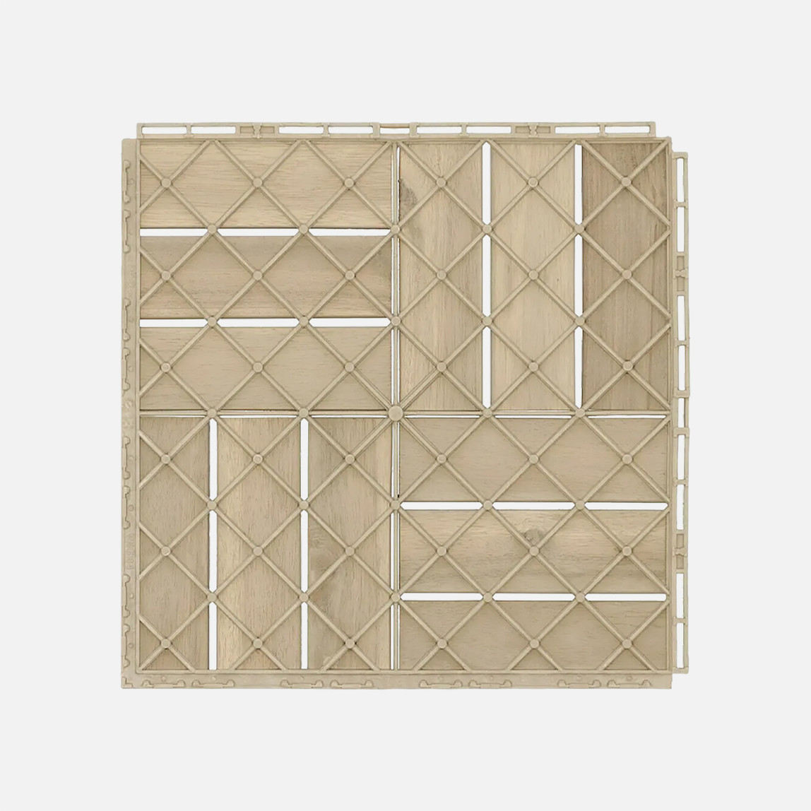    Akasya Ahşap Yer Döşemesi Bej 5 Adet 30*30*2 cm 
