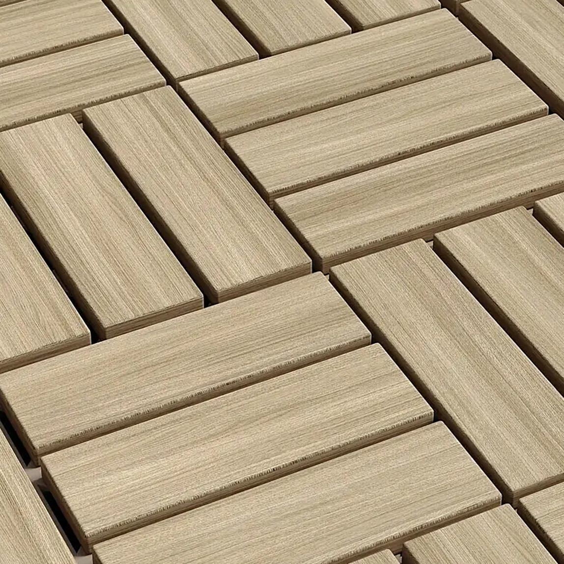   Akasya Ahşap Yer Döşemesi Bej 5 Adet 30*30*2 cm 