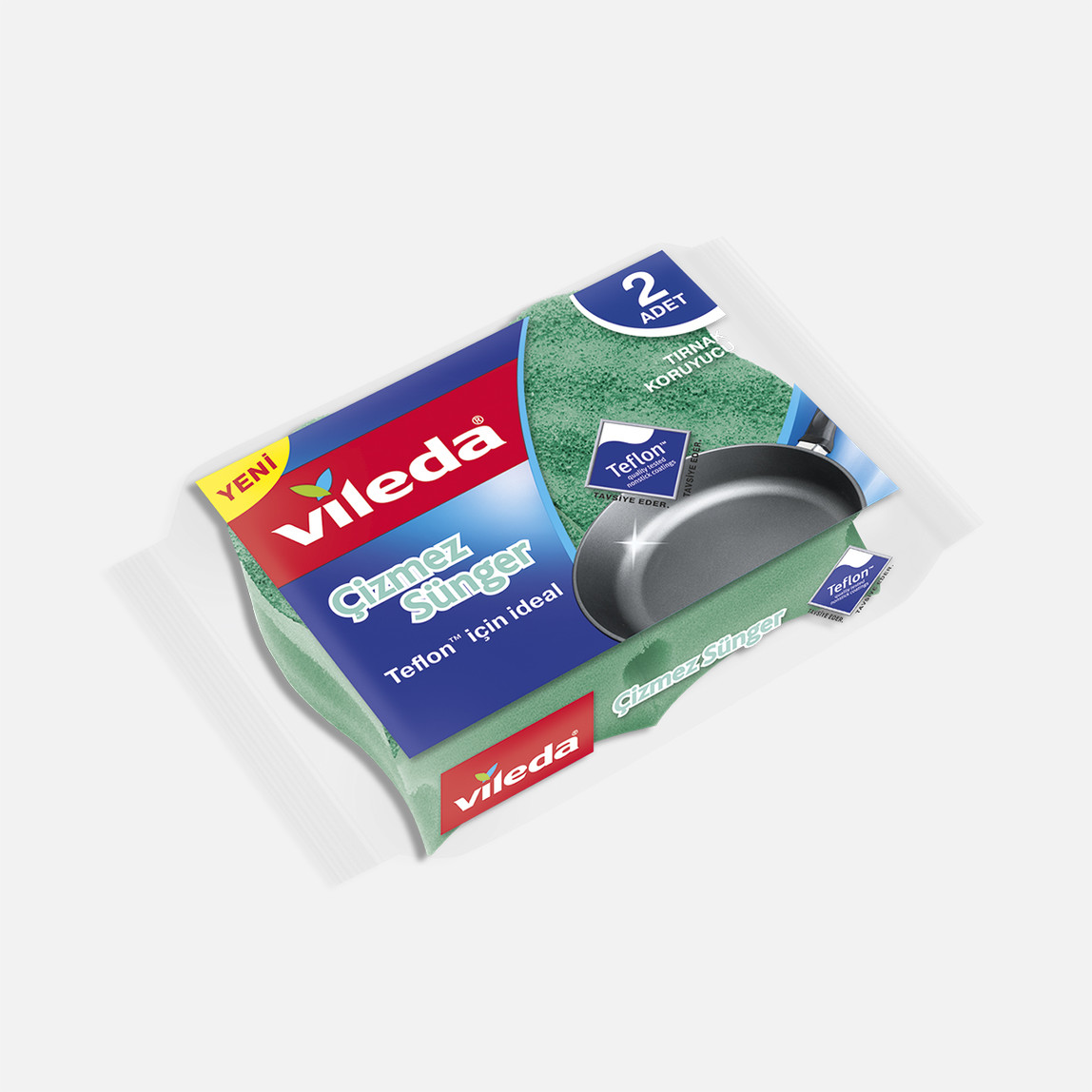    Vileda Oluklu Çizmez 2'li Oval Bulaşık Süngeri 