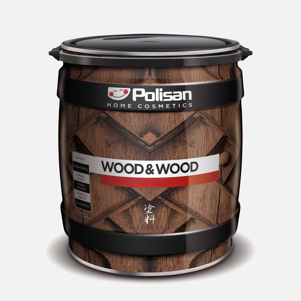    Polisan 2,5 lt Dış Cephe Ahşap Vernik Renksiz Su Bazlı Parlak Wood&Woo 