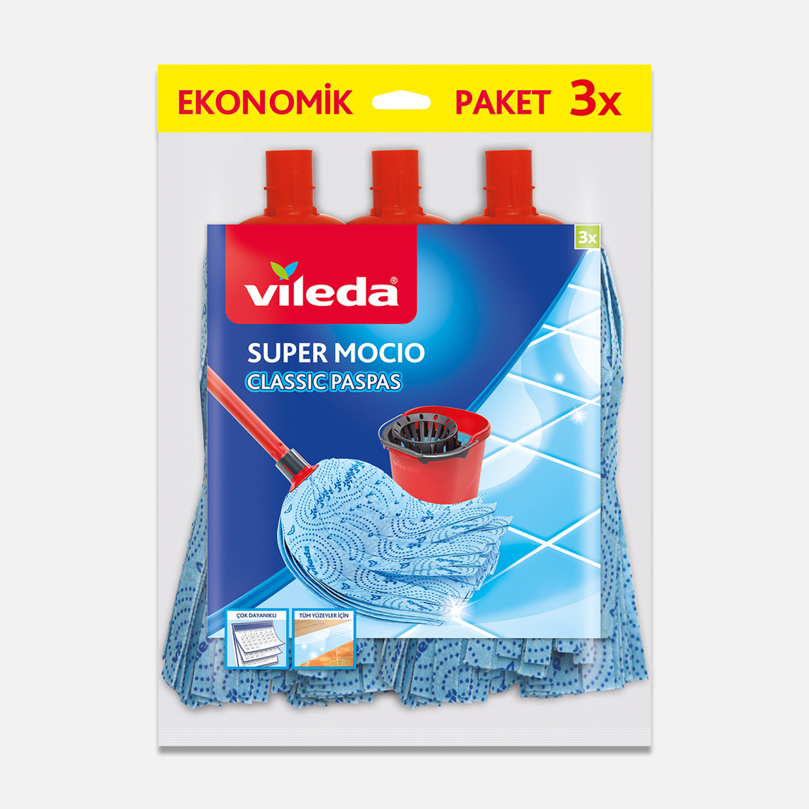    Vileda Super Mocio Klasik Yedek Paspas 3'lü Ekonomik Paket   