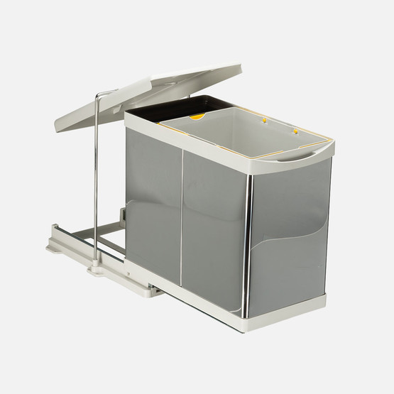 Pelikan 81520 Raylı Paslanmaz Çöp Kutusu 20+1L Gri