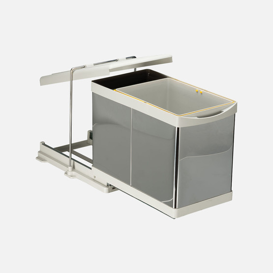 Pelikan Raylı Paslanmaz Çöp Kutusu 16+1L Gri