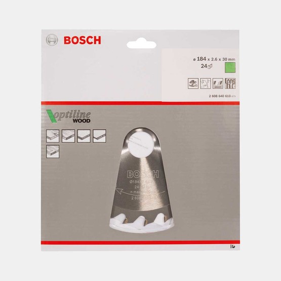 Bosch Optiline Daire Testere Bıçağı  184x30 mm  24 Diş 