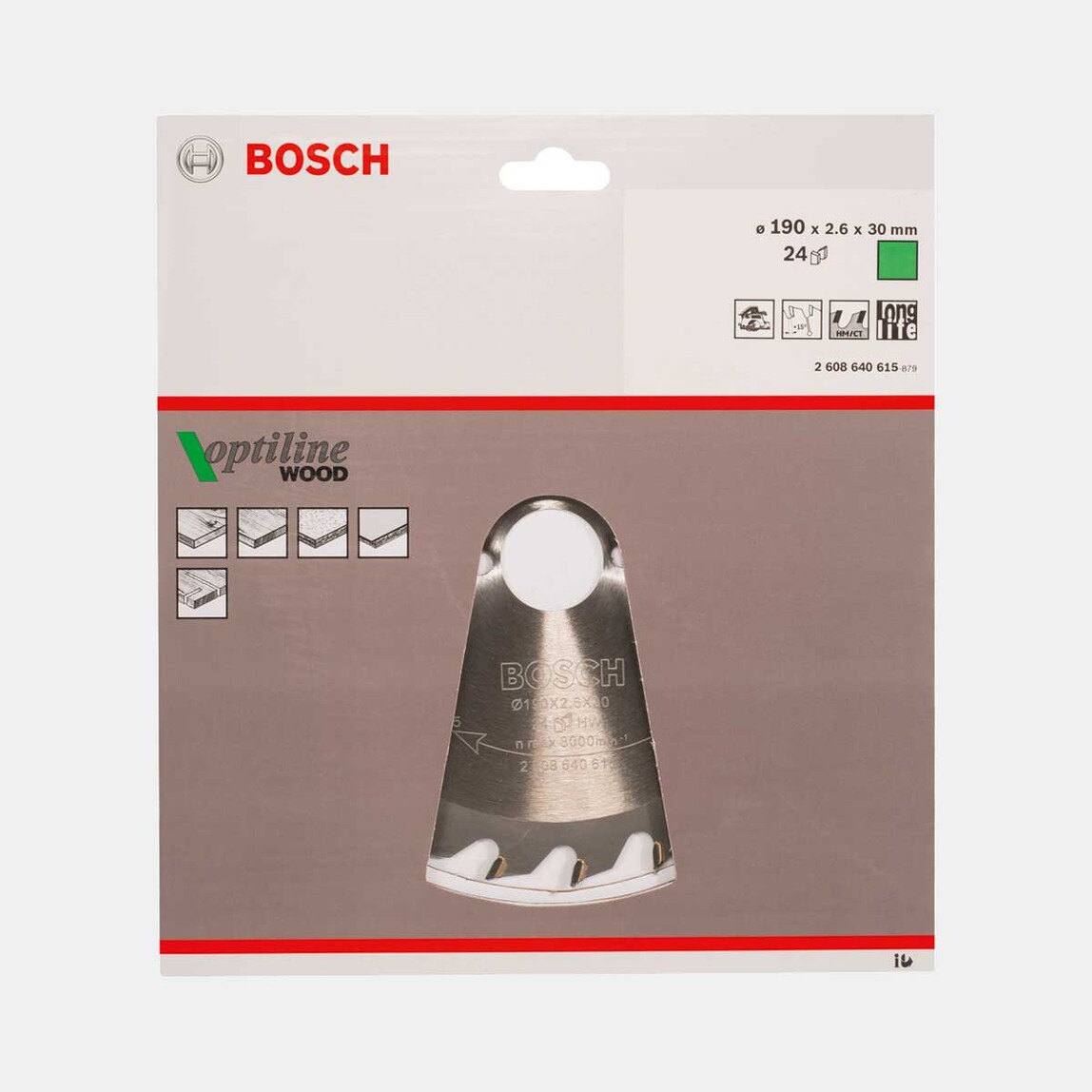    Bosch Optiline Daire Testere Bıçağı  190x30 mm  24 Diş  
