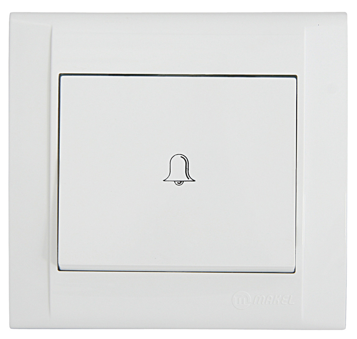    Makel Defne Zil Butonu Beyaz  