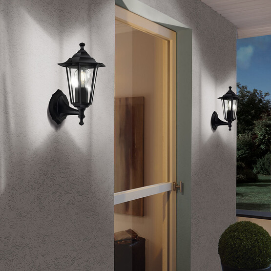 Eglo Laterna 4 Yukarı Bakan Aplik Siyah 