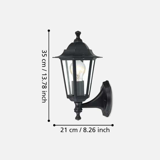 Eglo Laterna 4 Yukarı Bakan Aplik Siyah 