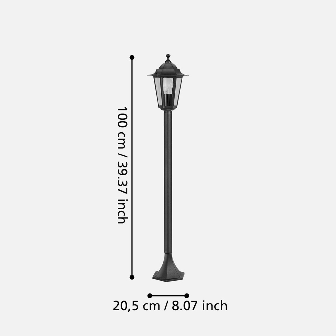    Eglo Laterna 110 cm Yol Aydınlatması Siyah   