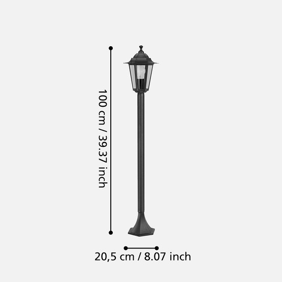Eglo Laterna 110 cm Yol Aydınlatması Siyah  