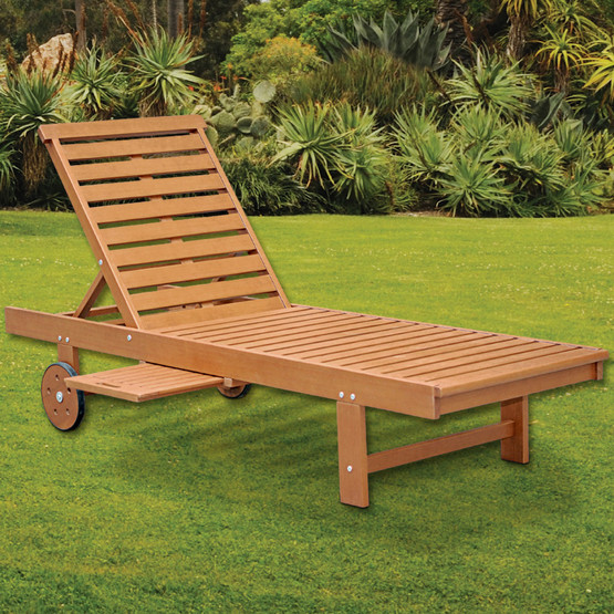 Sunfun Diana Sehpalı Ahşap Şezlong  