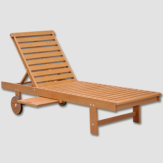 Sunfun Diana Sehpalı Ahşap Şezlong  
