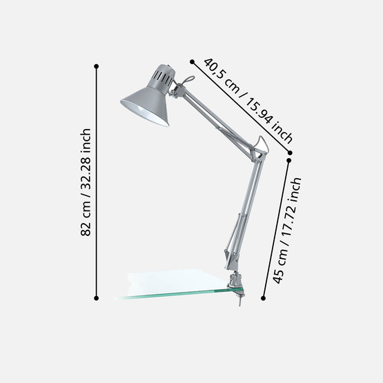 Eglo Firmo E-27 Duy 1X40W Masa Lambası Gri 