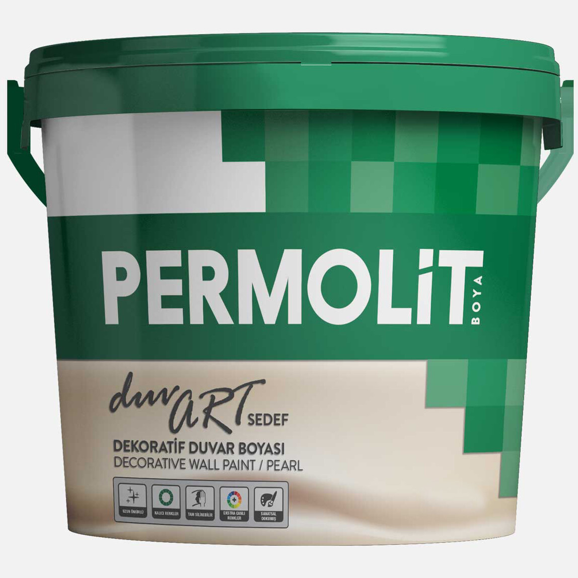    Permolit 15Lt Permolit Duvar Sedefli Sedefli Boya Gümüş Baz 