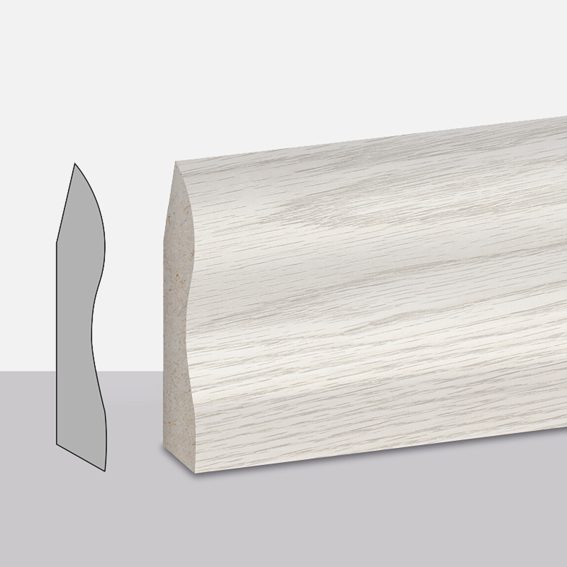    Yıldız Entegre Premium Beyaz Meşe Süpürgelik 6 cm 