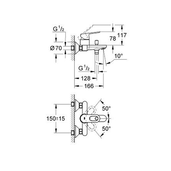 Grohe Start Loop Banyo Bataryası  