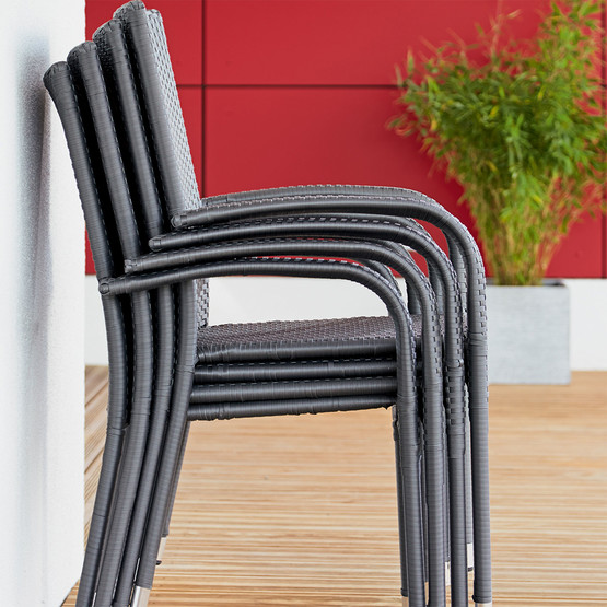 Sunfun Steel Neila Rattan Sandalye