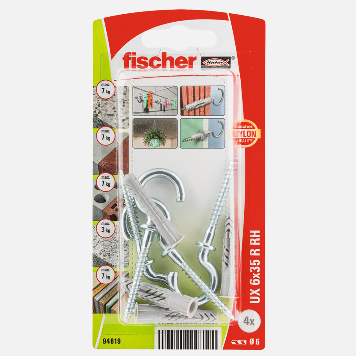    Fischer UX 6x35R RH K NV Dübel Yuvarlak Kancalı  
