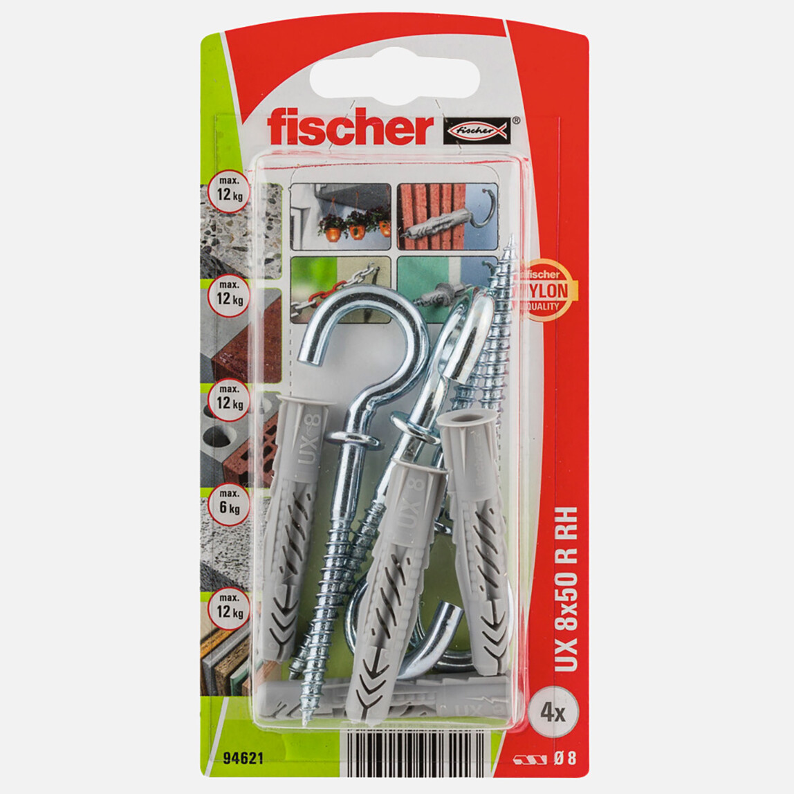    Fischer UX  8x50 Universal Dübel Yuvarlak Kancalı  