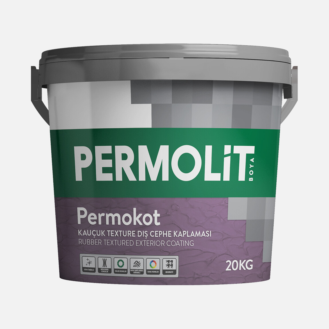    Permolit 20 kg Permolite Permokot Kauçuk Esaslı Texture Dış Beyaz 