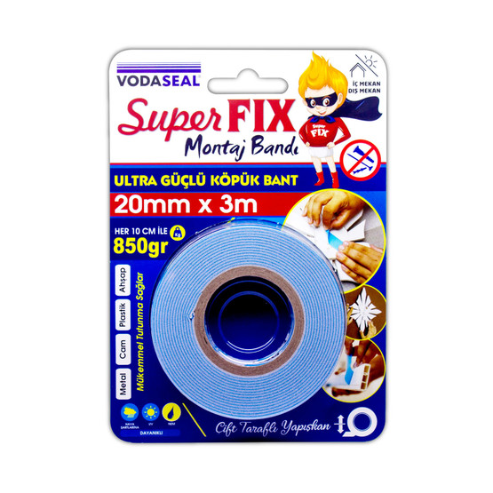 Vodaseal Çift Taraflı Montaj Bandı Beyaz 20MMX3M
