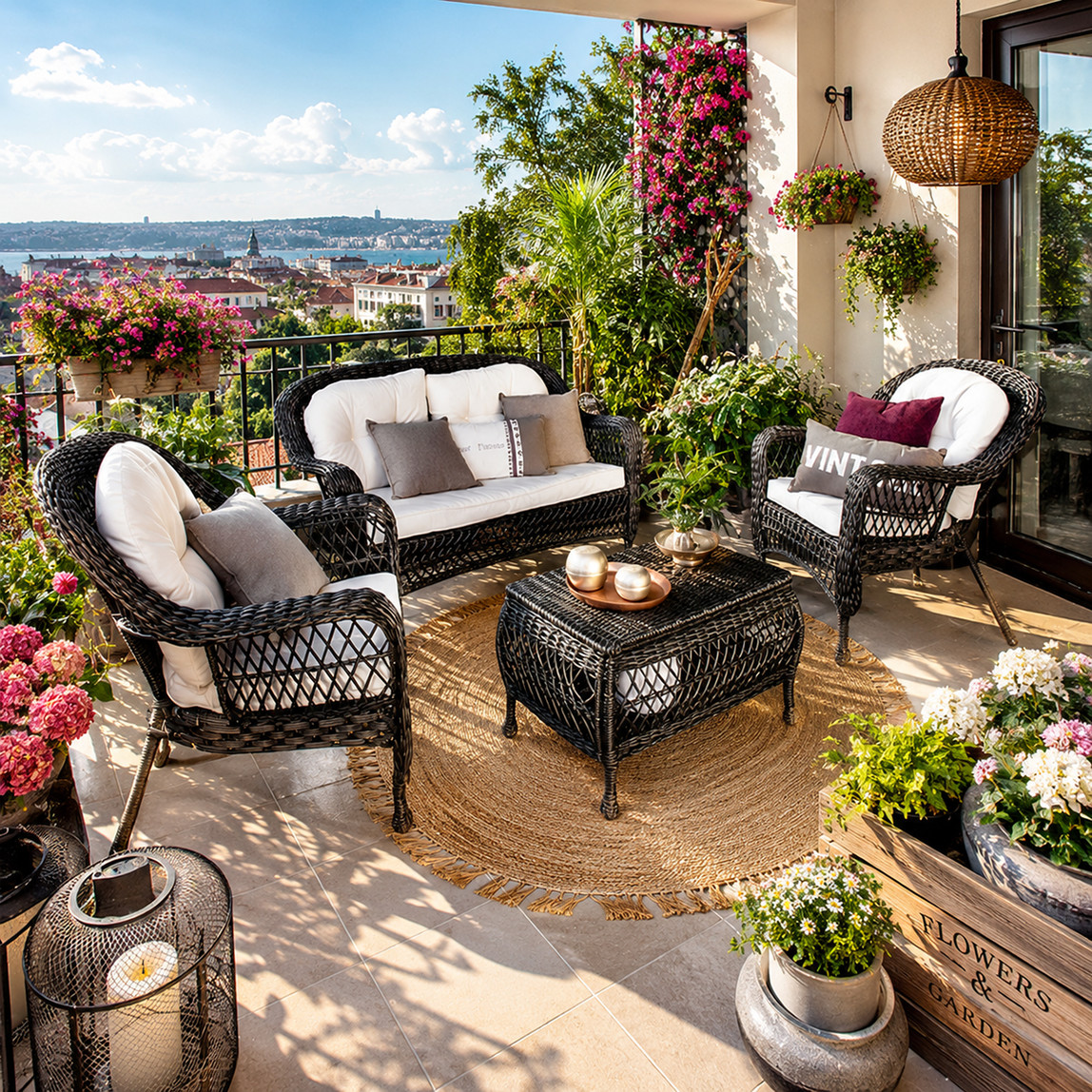    Sunfun Savannah Rattan Kahverengi Oturma Grubu 