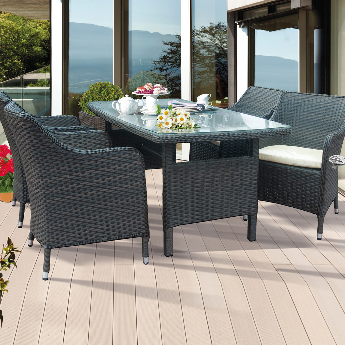    Sunfun Salta Rattan Yemek Grubu   