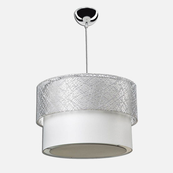 Modelight Pasta PVC - Kumaş Kaplama Yuvarlak Tekli Modern Sarkıt Gri  