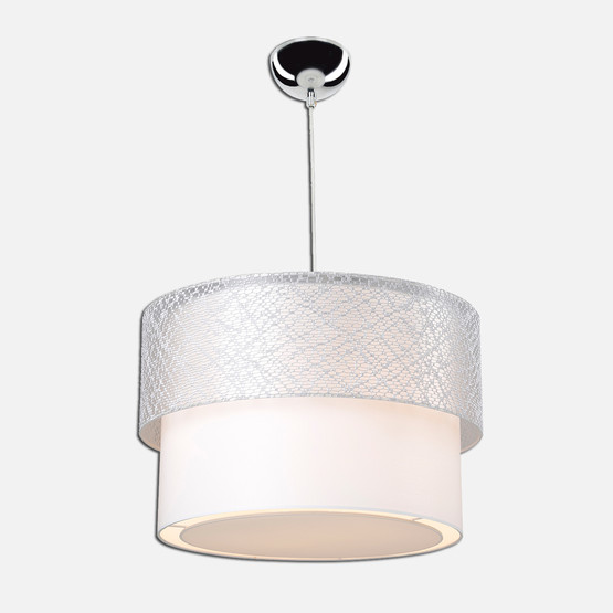 Modelight Pasta PVC - Kumaş Kaplama Yuvarlak Tekli Modern Sarkıt Gri  