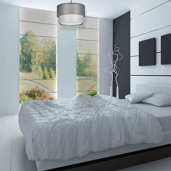 Modelight Pasta PVC - Kumaş Kaplama Yuvarlak Tekli Modern Sarkıt Gri  