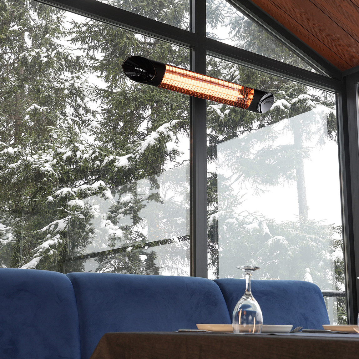    Veito Infrared 2500W Blade S Duvar Tipi Isıtıcı Siyah  