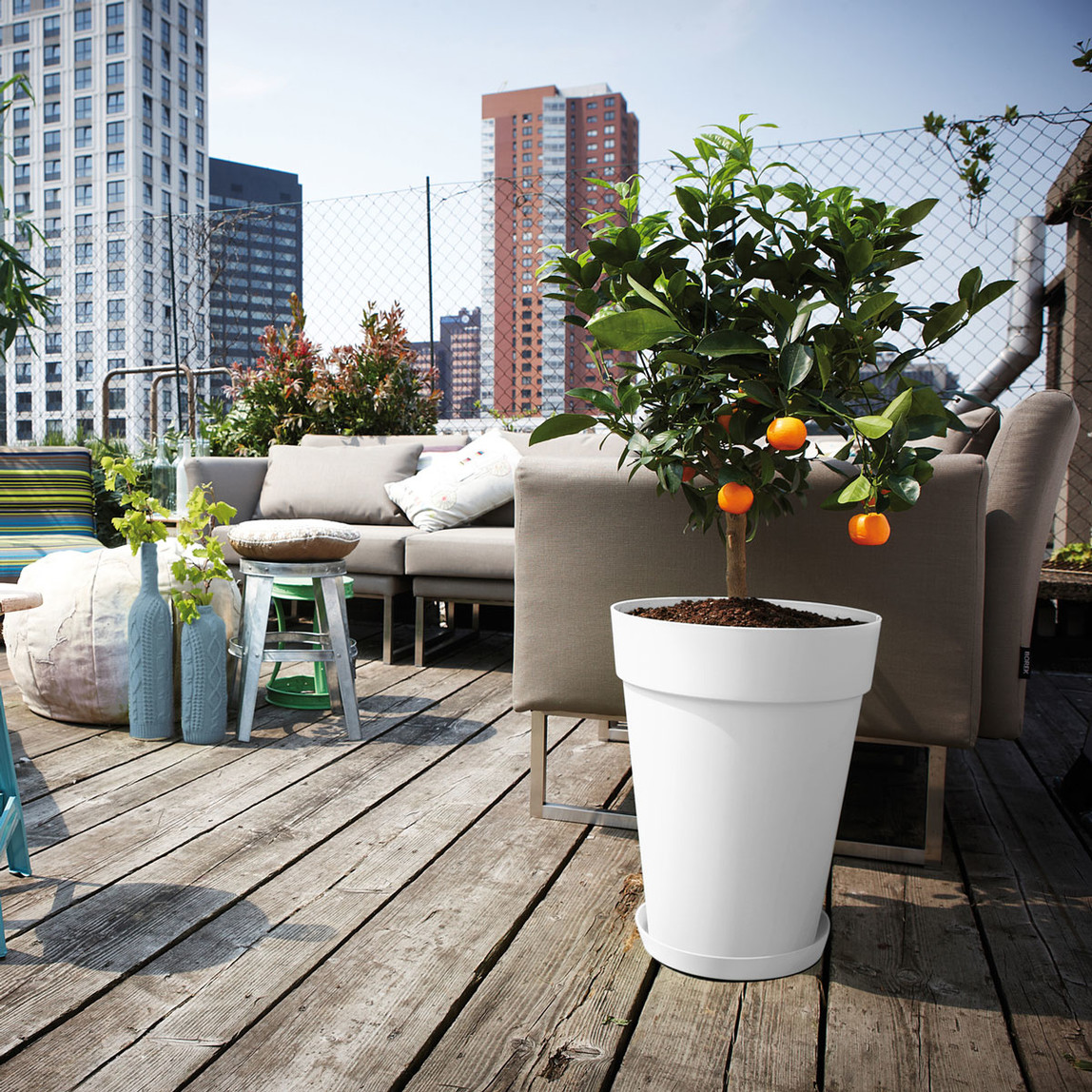    Elho Saksı Beyaz Loft Urban   