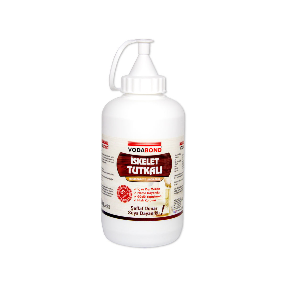    Vodabond D3 İskelet Tutkalı Şeffaf 600 GR      
 